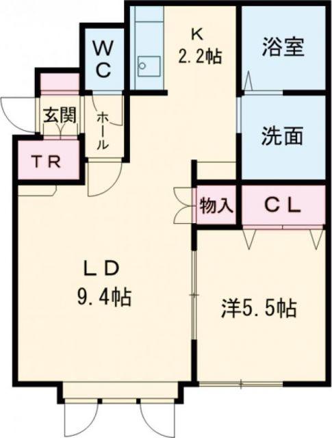 イースエピカA(1LDK/2階)の間取り写真