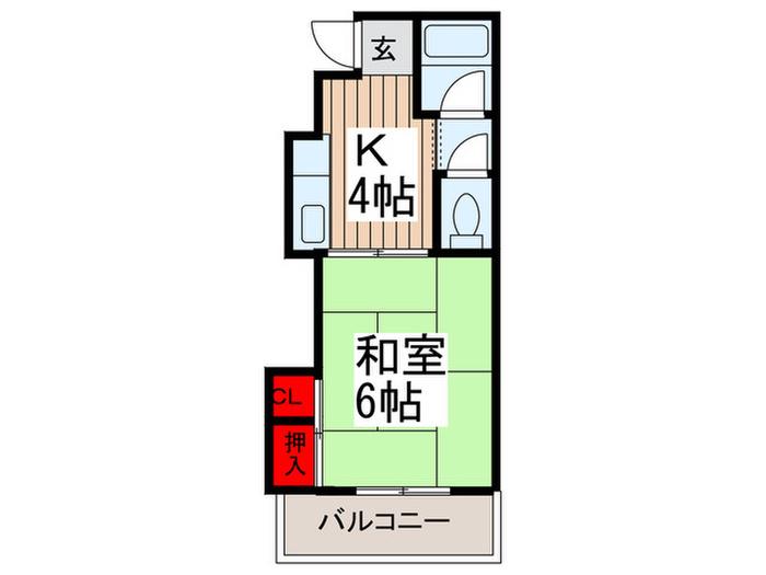 グリーンハイツ(1K/1階)の間取り写真