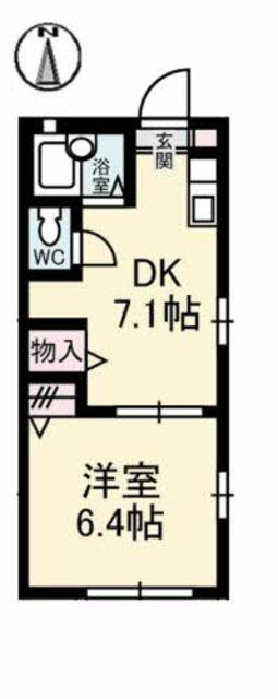 とさでん交通伊野線 上町二丁目駅 徒歩14分 2階建 築30年(1DK/1階)の間取り写真