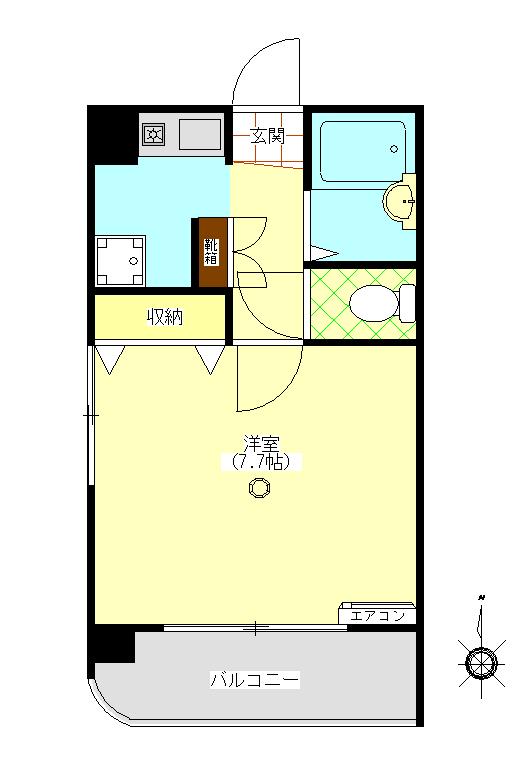 アルファ21(1K/2階)の間取り写真