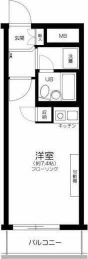 藤和シティコープ国分寺(1K/2階)の間取り写真