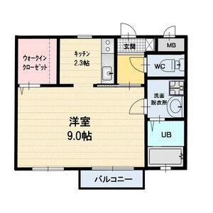 ブルーシャトー芝宮(1K/1階)の間取り写真