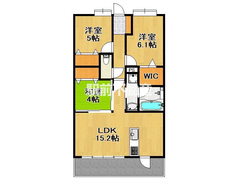 アーバンパレス香椎照葉(3LDK/6階)の間取り写真