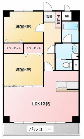 ガーデンアネックス(2LDK/3階)の間取り写真