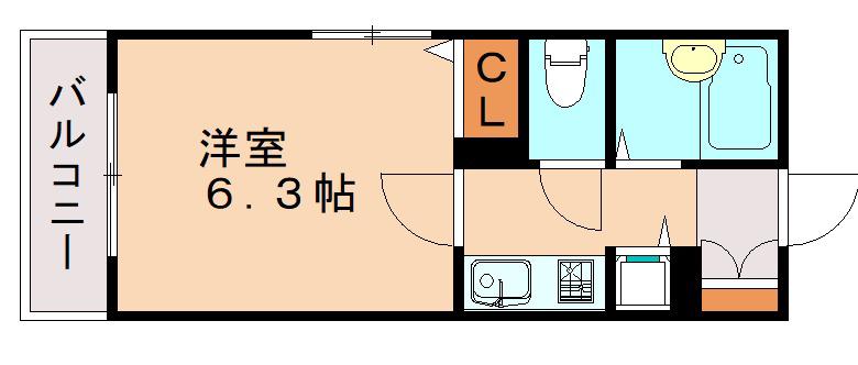 ライオンズマンション県庁東(1K/11階)の間取り写真