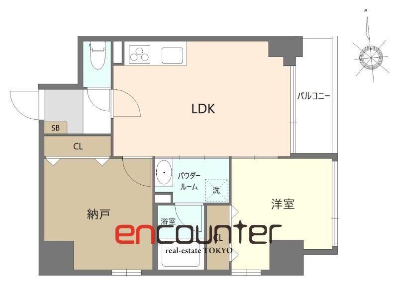 セレーノ六町(1SLDK/7階)の間取り写真