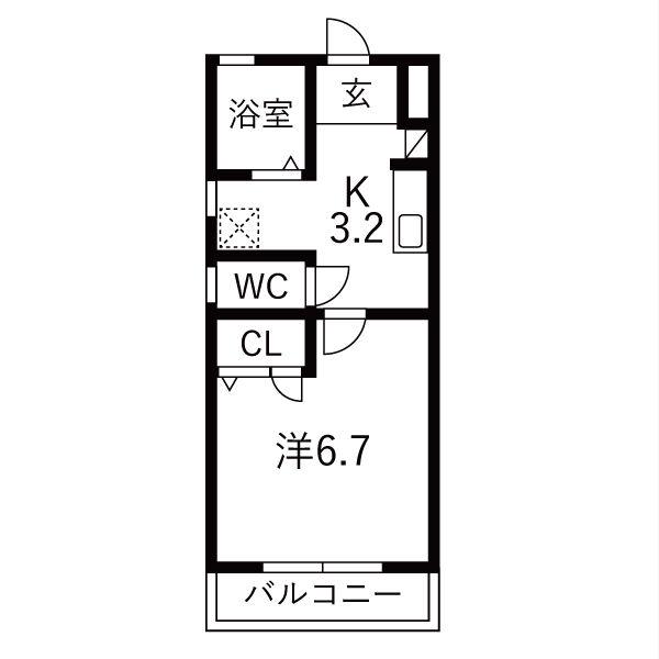 大宮サンハイム(1K/1階)の間取り写真