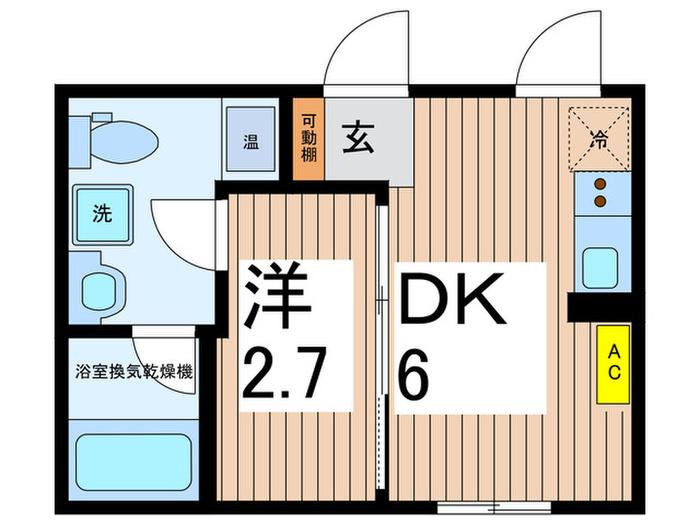 COMFAIR菊川(1DK/2階)の間取り写真