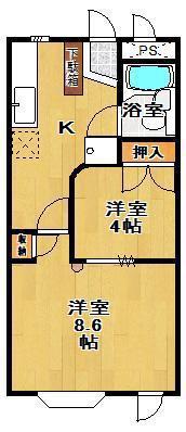 ルミネックス郡山(2K/1階)の間取り写真