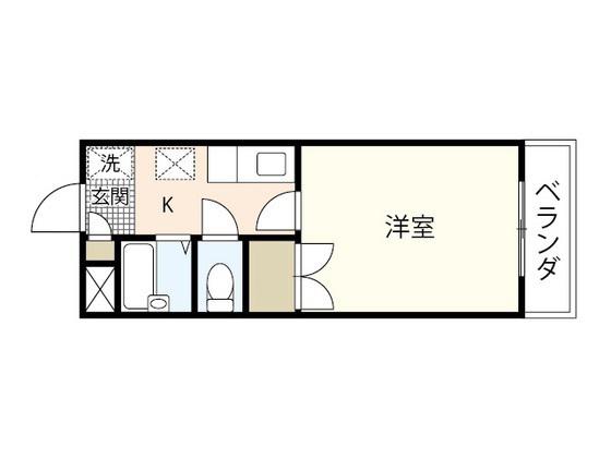 RADIANTE仁保(1K/2階)の間取り写真