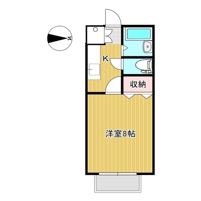 グリーンエイジ2(1K/1階)の間取り写真