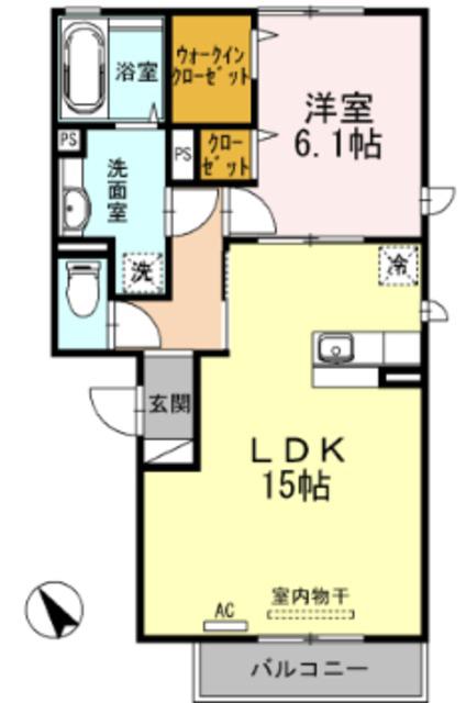 ビュー大久保(1LDK/1階)の間取り写真