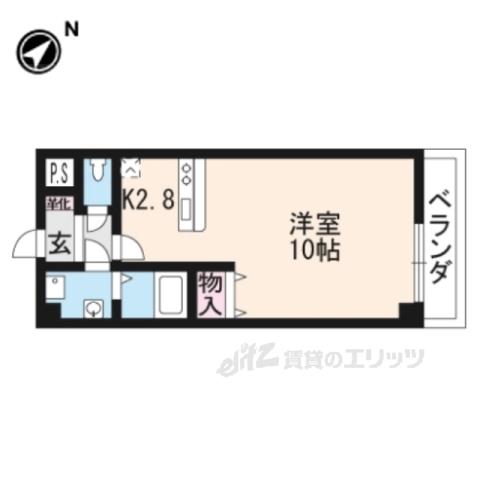ＪＲ東海道本線 瀬田駅(滋賀) 徒歩30分 7階建 築20年(1K/4階)の間取り写真
