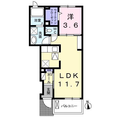 フォレスト II(1LDK/1階)の間取り写真