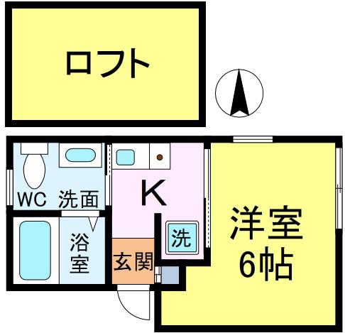 フォルトゥーナ新小岩(1K/1階)の間取り写真