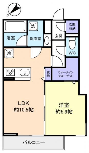 D-MARRONNIER(1LDK/3階)の間取り写真