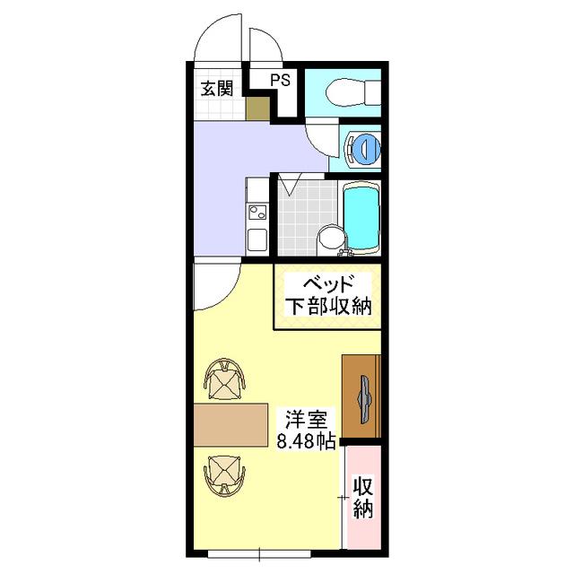 レオパレス駒ケ根(1K/2階)の間取り写真