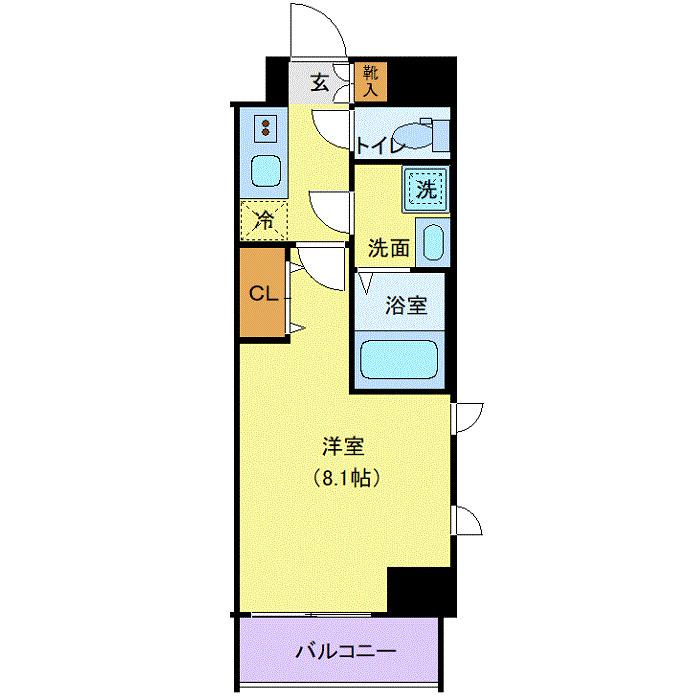 LEXE綾瀬(1K/6階)の間取り写真
