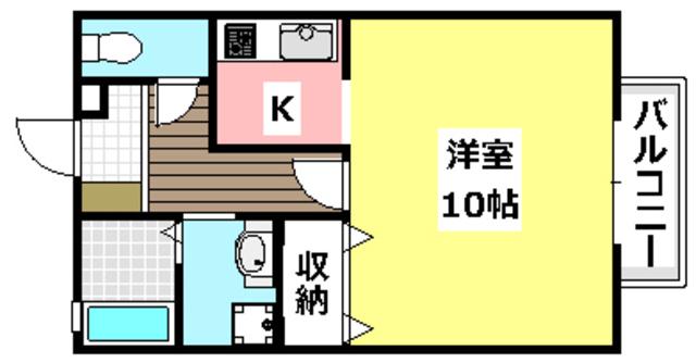 パークサイドヒロツグA棟(1K/1階)の間取り写真
