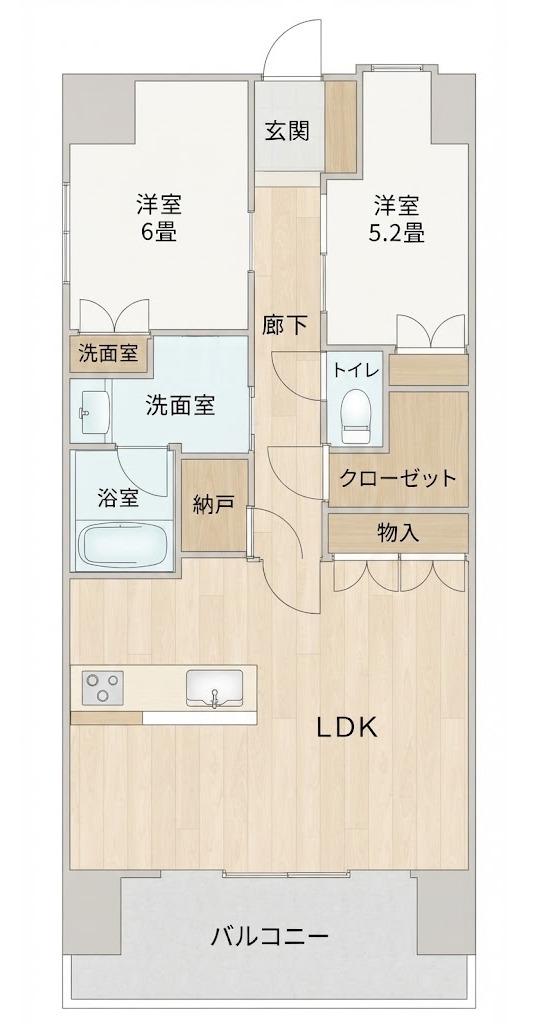 大阪ベイレジデンス(2LDK/6階)の間取り写真