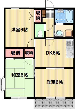 グランデュール310(3DK/2階)の間取り写真