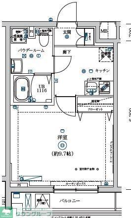 SQUARE CITY KITAMAGOME(1K/2階)の間取り写真