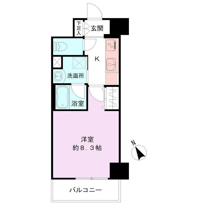 BUENA新潟萬代橋(1K/4階)の間取り写真