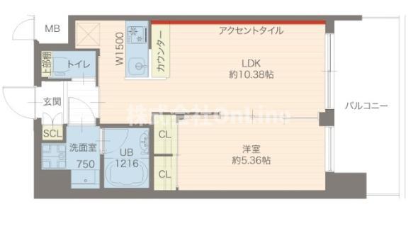 プレジオ城東(1LDK/11階)の間取り写真