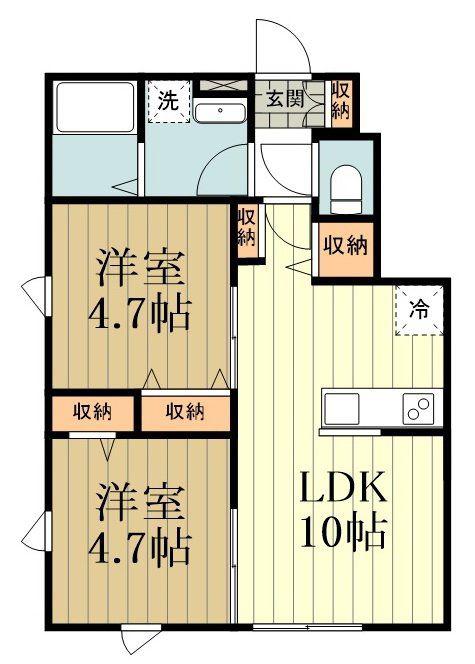 PARADISE TOKYO(2LDK/1階)の間取り写真