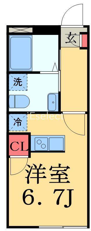 AMBITION葛城(ワンルーム/2階)の間取り写真
