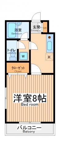 クリスタルハイツ(1K/3階)の間取り写真