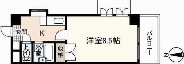 RESIDENCE西宮(1K/4階)の間取り写真