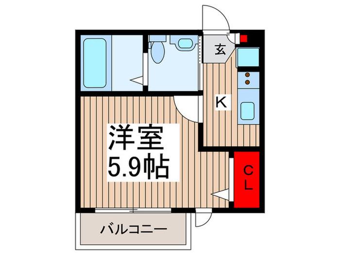 シャルル八潮(1K/1階)の間取り写真