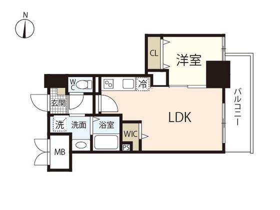 サーパスフォーシア大供(1LDK/12階)の間取り写真