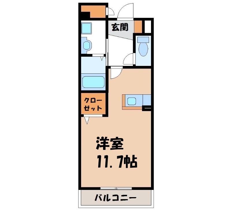プラティーク(ワンルーム/3階)の間取り写真