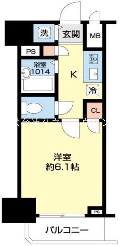 菱和パレス高輪タワー(1K/4階)の間取り写真