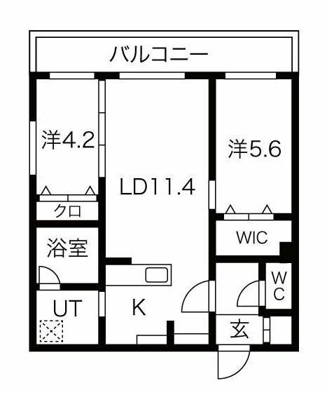 アルファスクエア福住2条(2LDK/4階)の間取り写真