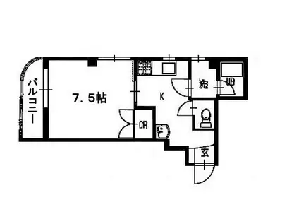 西条不動産ビル(1K/3階)の間取り写真