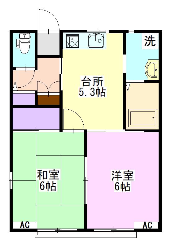 コーポ匠 103(2K/1階)の間取り写真