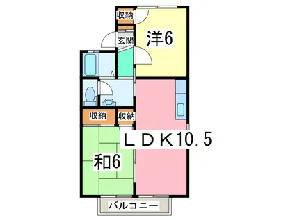 プレミールハイツ弐番館(2LDK/2階)の間取り写真