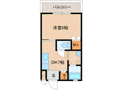 金川アパート(1DK/3階)の間取り写真