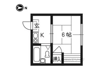 第3志賀乃家ハイツ(1K/4階)の間取り写真