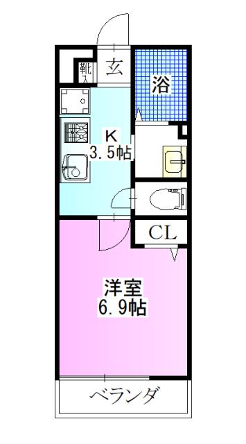 NSコート行徳(1K/1階)の間取り写真