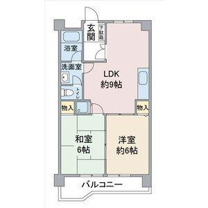 レジデンス・オーミ(2LDK/4階)の間取り写真