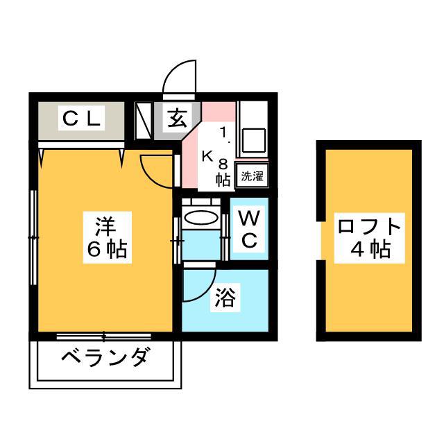 アーバンハイツ雅(1K/2階)の間取り写真