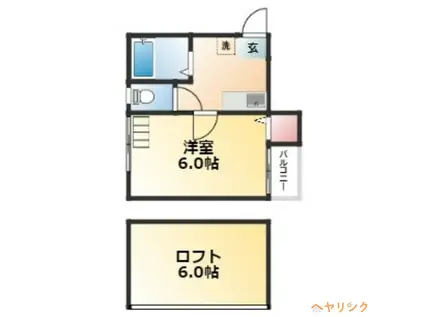 エンルート栄生(1K/1階)の間取り写真