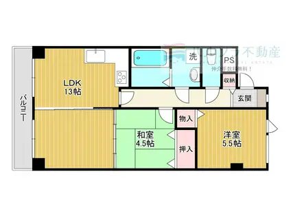 カルチェ清水谷(2LDK/2階)の間取り写真