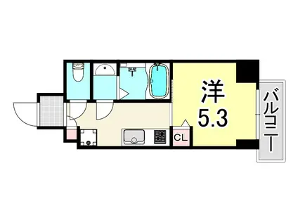 フォーリアライズ昭和南通I(1K/12階)の間取り写真