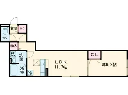 江戸川区谷河内PJ(1LDK/1階)の間取り写真