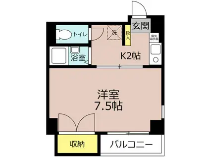 モワ鳥居松(1K/5階)の間取り写真